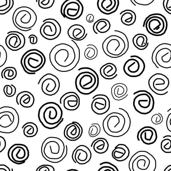 Ручной Рисунок Бесшовный Шаблон Простые Спирали Дизайнерской Ткани Простая Ничья — стоковое фото