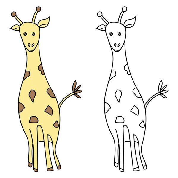 Cute Giraffe Coloring Page Example Color Distribution Page Creativity Children — Stock Vector