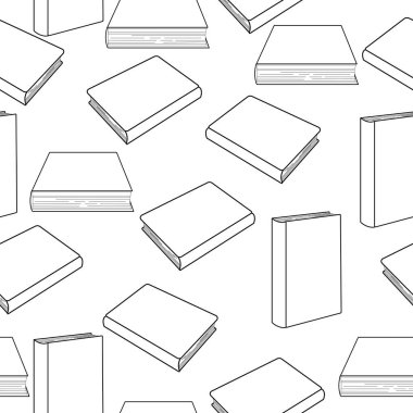 Kapalı kitapların hatsız çizimi, kalın kapak kitapları, üst ve yan görünüm, vektör çizimi