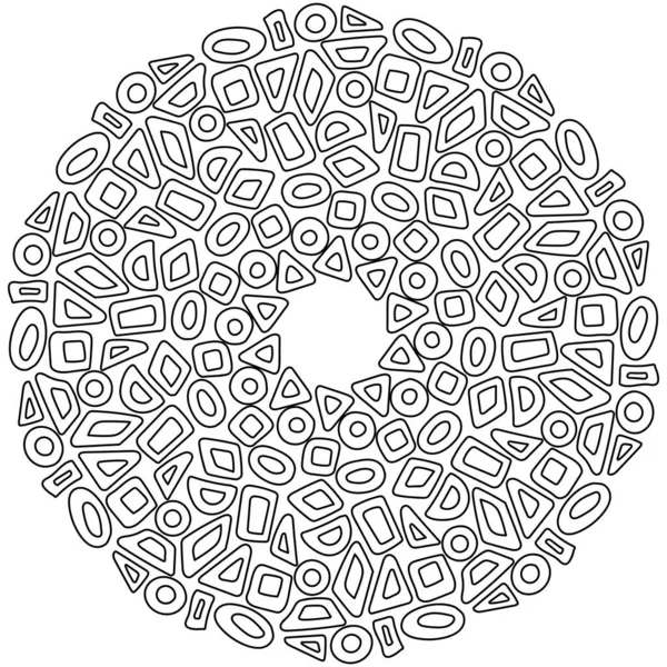Kivonat Mandala Egyszerű Geometriai Formák Lekerekített Sarkokkal Kifestőkönyv Oldal Vagy — Stock Vector