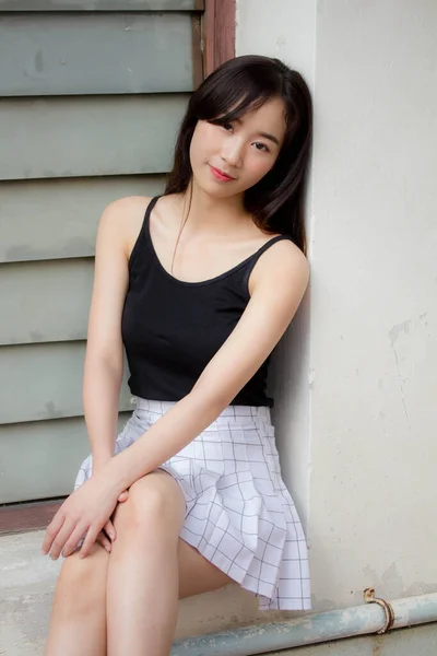 Ritratto Thai China Adulto Bella Ragazza Rilassarsi Sorridere — Foto Stock