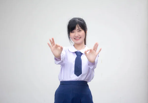 Porträt Von Thai High School Student Uniform Schön Mädchen — Stockfoto