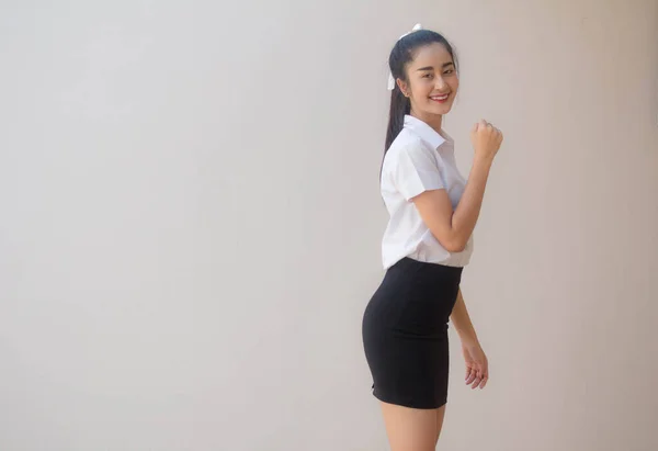 Portrait Thai Adult Student University Uniform Beautiful Girl Excellent — Φωτογραφία Αρχείου