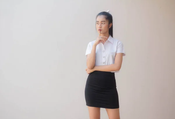 タイのポルノの大人学生の大学制服美しい女の子静かに — ストック写真