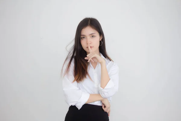 Thai China Erwachsene Büro Mädchen Denken — Stockfoto