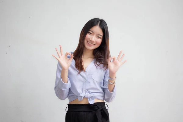 Retrato Mujer Trabajadora Tailandesa Camisa Blanca —  Fotos de Stock