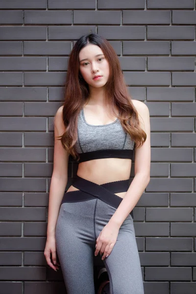 Asia Thai Jepang Remaja Gadis Cantik Dalam Pakaian Olahraga — Stok Foto