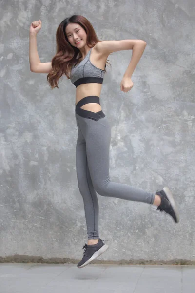 Asiatisch Thai Japanisch Teen Hübsch Mädchen Sportswear Exercise — Stockfoto