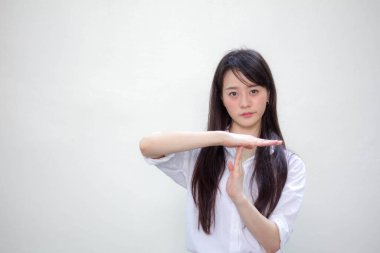 Asia Thai gençlik tişörtü güzel kız molası