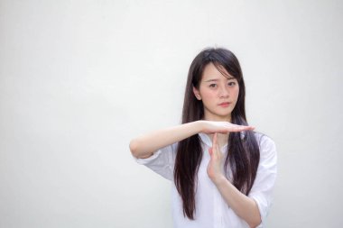 Asia Thai gençlik tişörtü güzel kız molası