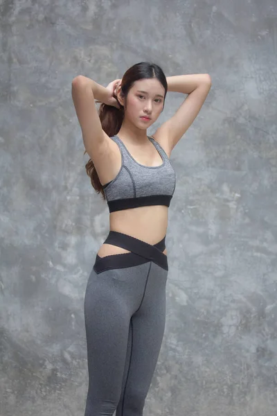 Asia Thai Japanese Teen Beautiful Girl Sportswear — Stock Photo, Image