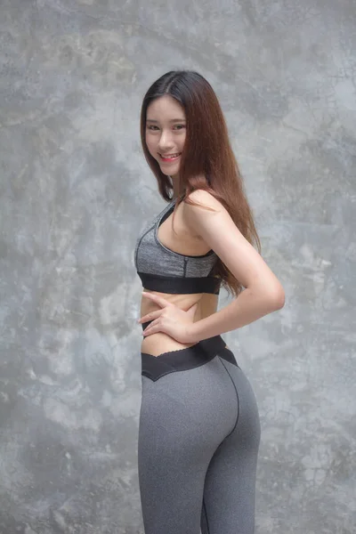 Asia Thai Japanese Teen Beautiful Girl Sportswear — Stock Photo, Image