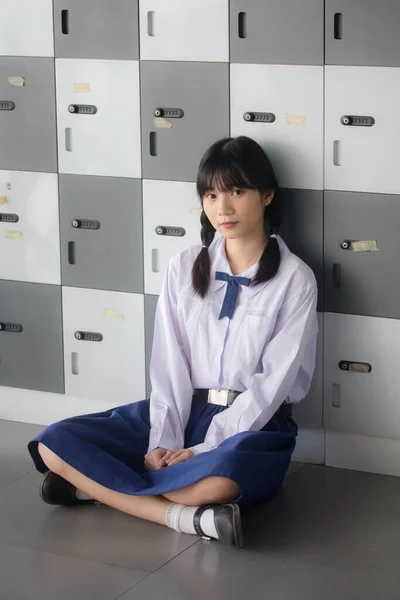 Porträt Von Thai High School Student Uniform Teen Schöne Mädchen — Stockfoto