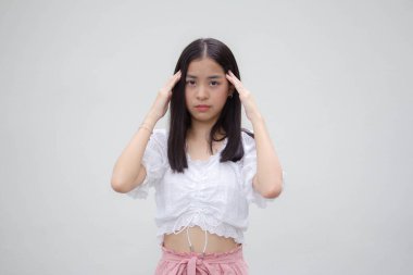 Asia Thai Teen White tişörtü Güzel kız Düşün