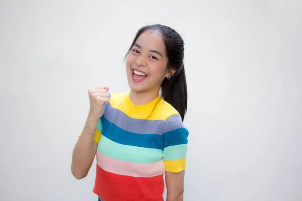 Asia Thai Gençlik Tişörtü Güzel Kız Mükemmel — Stok fotoğraf