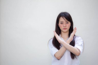 Asia Thai gençlik tişörtü güzel kız durağı