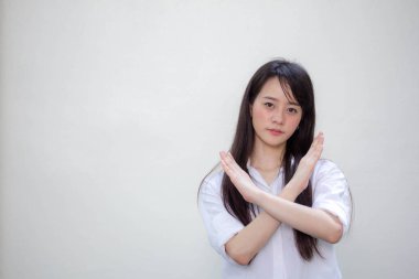 Asia Thai gençlik tişörtü güzel kız durağı