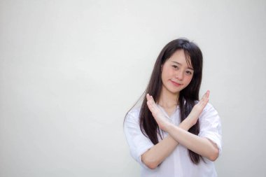 Asia Thai gençlik tişörtü güzel kız durağı