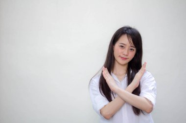 Asia Thai gençlik tişörtü güzel kız durağı