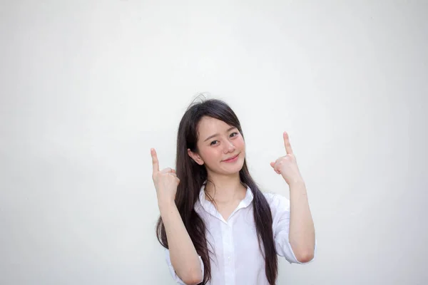 タイ中国大人事務所の女の子ポインティング — ストック写真