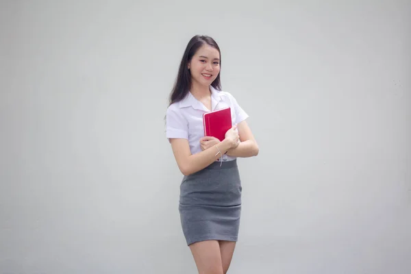 Retrato Tailandés Adulto Trabajando Mujeres Camisa Blanca Trabajando —  Fotos de Stock