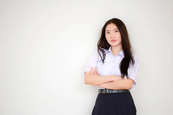 Tayland Portresi Genç Güzel Bir Kız Mutlu Rahat — Stok fotoğraf