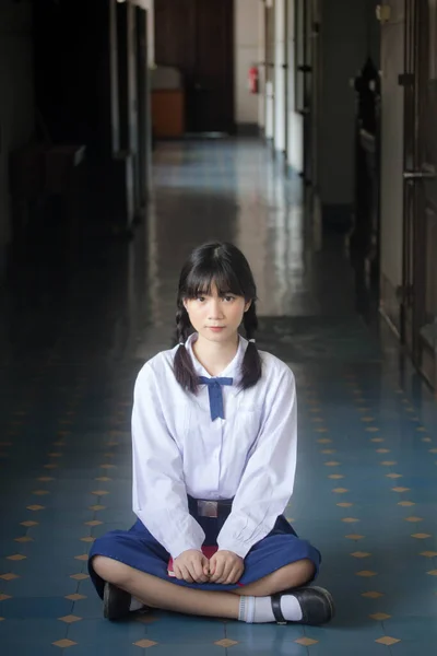 Porträt Von Thai High School Student Uniform Teen Schöne Mädchen — Stockfoto