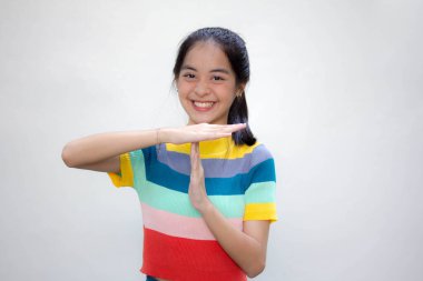 Asia Thai gençlik tişörtü güzel kız molası