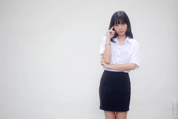 タイの成人女子大生制服美少女 Think — ストック写真