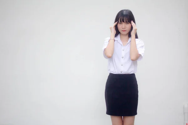 タイの成人女子大生制服美少女 Think — ストック写真