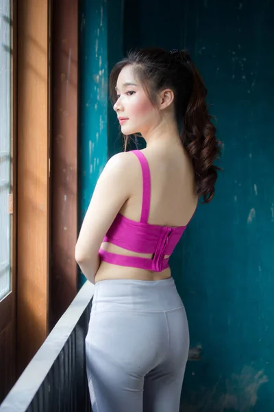 Adult Asia Thai Beautiful Girl Sportswear — Stock Photo, Image