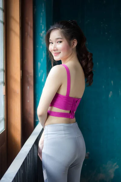 Adult Asia Thai Beautiful Girl Sportswear — Stock Photo, Image