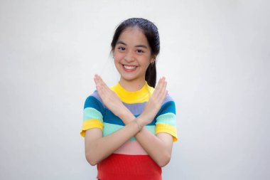 Asia Thai gençlik tişörtü güzel kız durağı