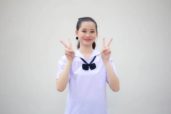 아시아 중학교 아름다운 아가씨의 — 스톡 사진
