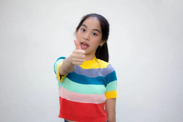 Azië Thai Tiener Kleur Shirt Mooi Meisje Zoals — Stockfoto