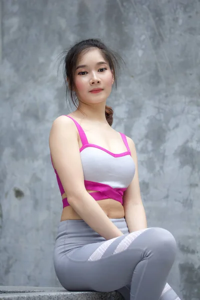Erwachsene Asiatisch Thai Hübsch Mädchen Sportswear — Stockfoto