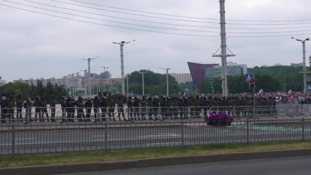 Minsk Bělorusko Srpna 2020 Mírový Protest Minsku Protivládní Shromáždění Těch — Stock video