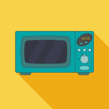 Mikrodalga fırın ikonu. Web tasarımı için düz vektör illüstrasyonu