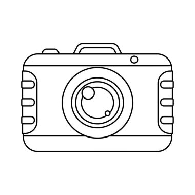 Fotoğraf makinesi simgesi düz stil dizaynında. Beyaz arkaplanda vektör illüstrasyonu