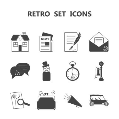 Vektör geçmişe dönük simgeleri ayarla