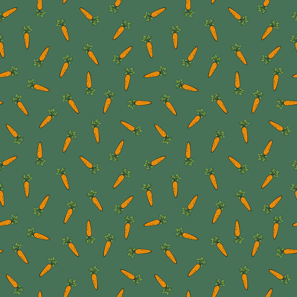 Seamless pattern with carrot in retro style