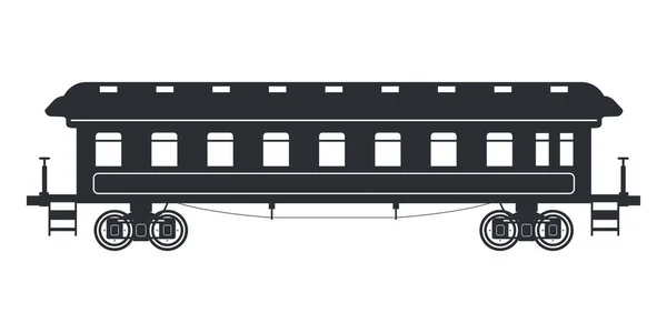 Silhouette Vintage Passenger Coach Train Retro Style — Stock Vector