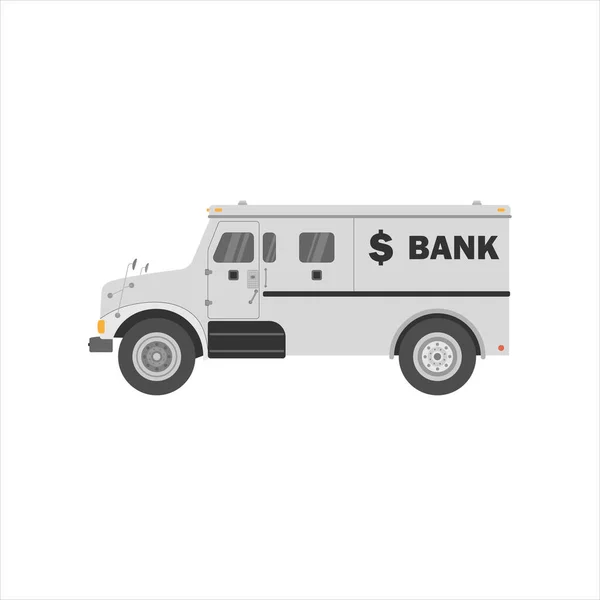 銀行装甲現金トラック側のビュー ユーティリティ セキュリティ コレクターカー — ストックベクタ