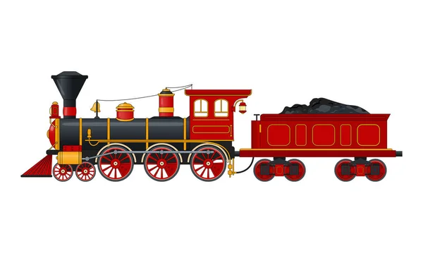 レトロスタイルのヴィンテージ蒸気機関車 — ストックベクタ