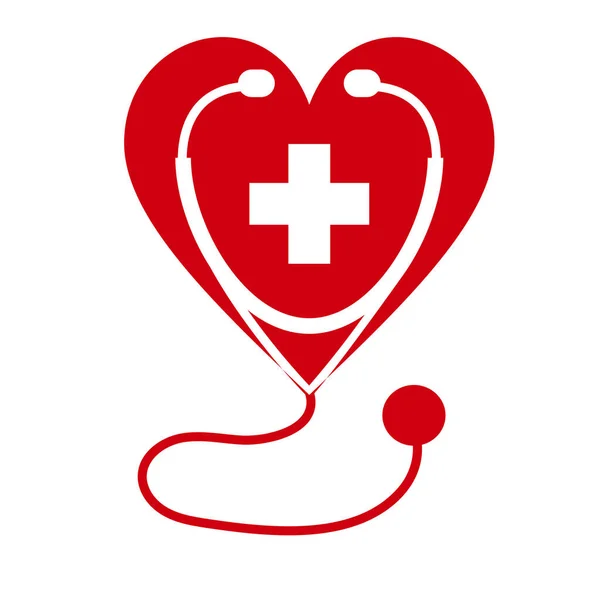 Stethoscoop Icoon Witte Achtergrond Symbool Van Gezondheidszorg Geneeskunde Internet Mobiele — Stockvector