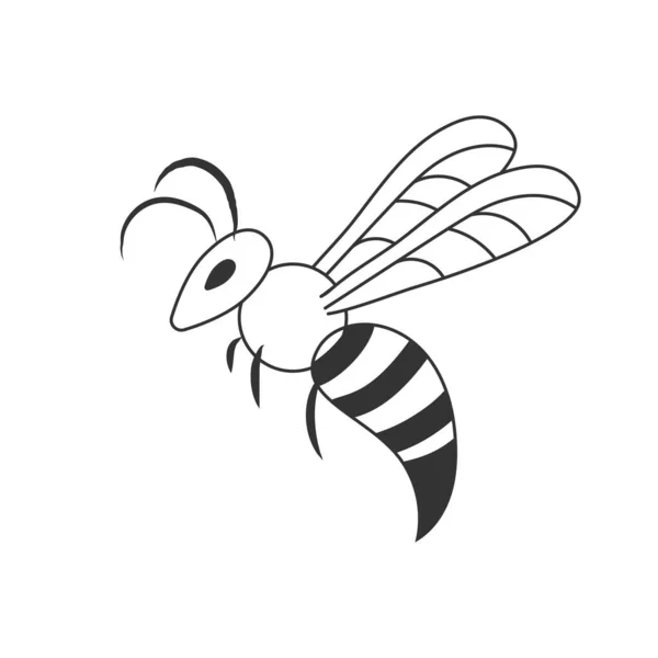 Einfaches Symbol Insekt Biene Wespe Seitenansicht — Stockvektor
