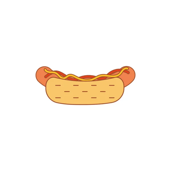 Ikoon Hotdog Platte Stijl Logo Vector Illustratie — Stockvector