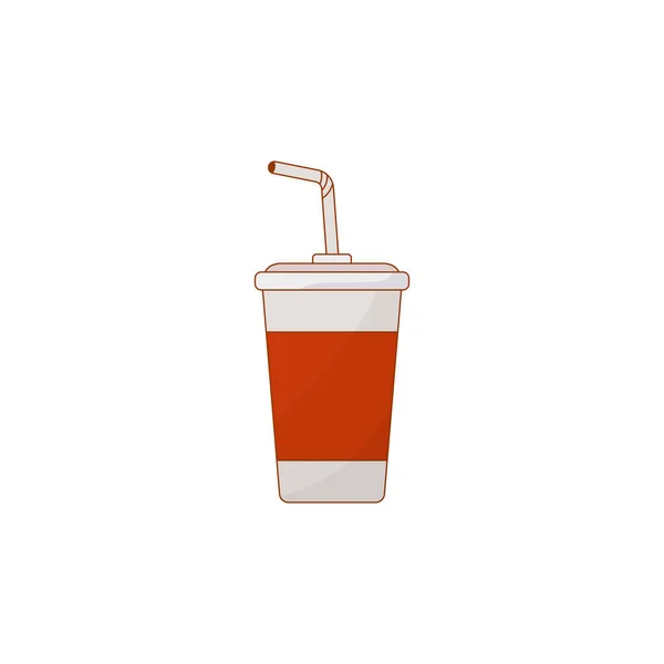 Bebida Refresco Dulce Colorido Estilo Plano Dibujos Animados Pegatina Papel — Vector de stock