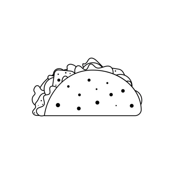 Taco Meksiko Dalam Tortilla - Stok Vektor