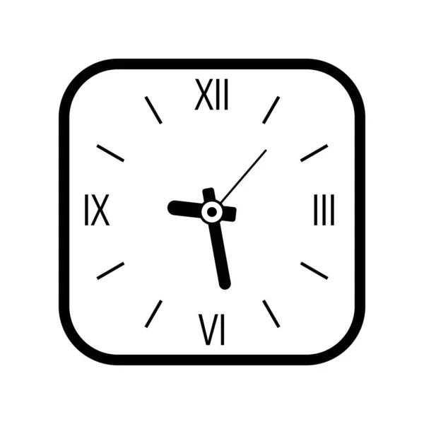 Ikoon Klok Platte Stijl Analoge Horloge Symbool Van Tijdbeheer Chronometer — Stockvector